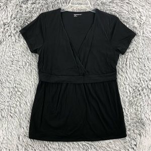 Gap Maternity Shirt Nursing Womens Large Black Vneck Top Shirt